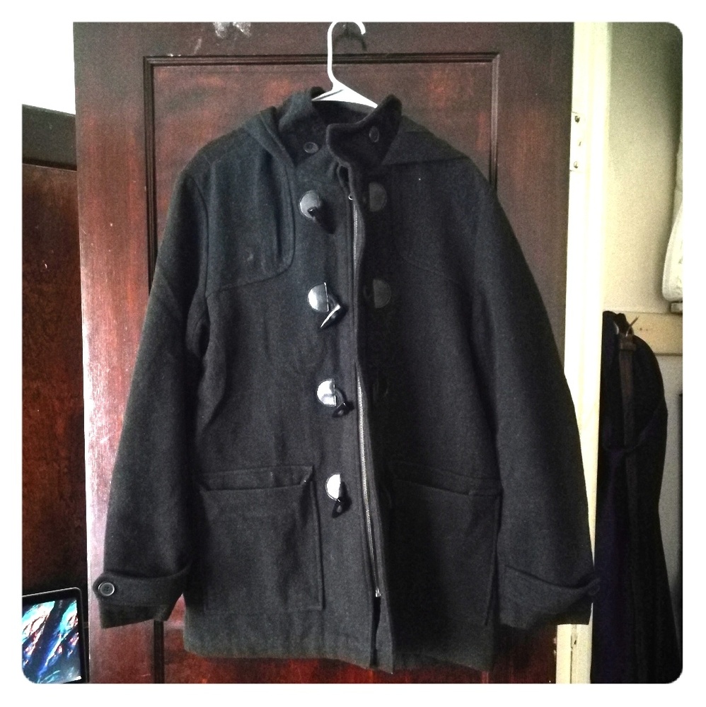 Hooded pea coat